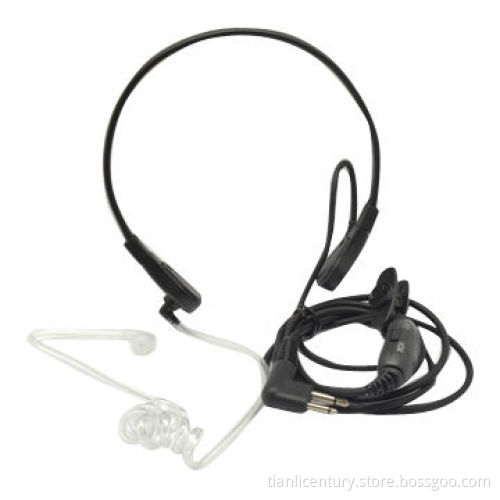 Acoustic Tube Earphones with Throat Shaking Function, Double PTT Buttons, Suitable for Noise Player